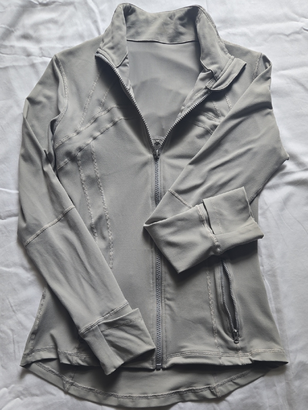 90 Degree By Reflex Light Gray Bomber Jacket